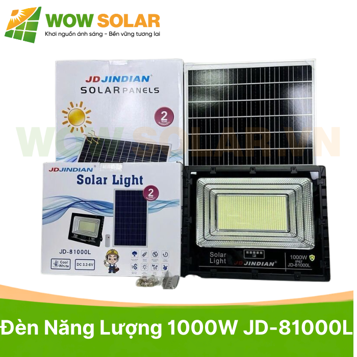 Đèn pha LED năng lượng mặt trời JD-81000L 1000W