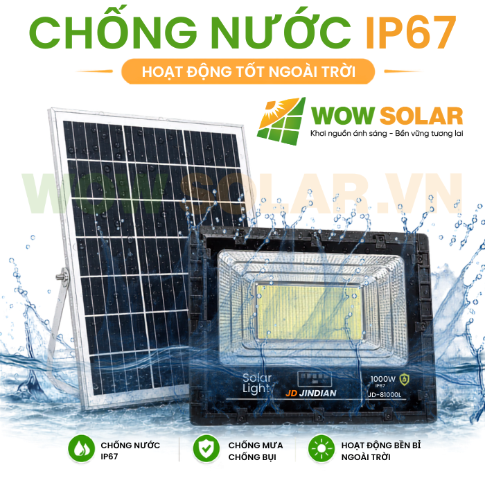 Đèn pha LED năng lượng mặt trời JD-81000L 1000W