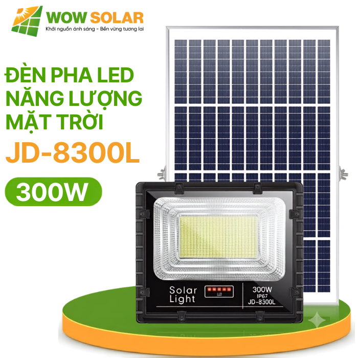 Đèn pha LED năng lượng mặt trời JD-8300L 300W