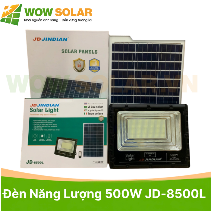 Đèn pha LED năng lượng mặt trời JD-8500L 500W