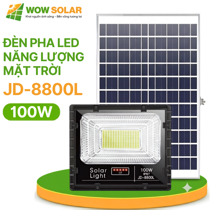 Đèn pha LED năng lượng mặt trời JD-8800L 100W