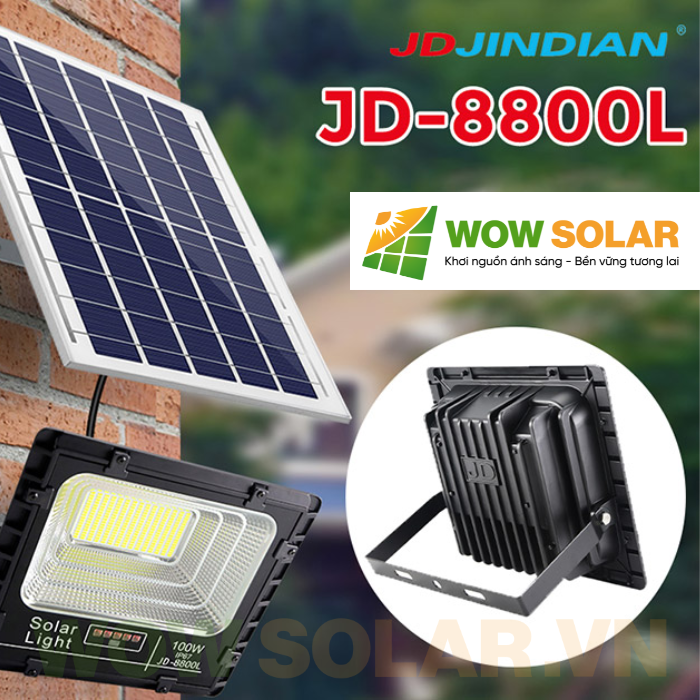 Đèn pha LED năng lượng mặt trời JD-8800L 100W