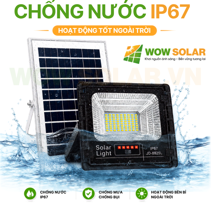 Đèn pha LED năng lượng mặt trời JD-8825L 25W
