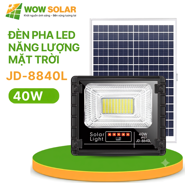 Đèn pha LED năng lượng mặt trời JD-8840L 40W