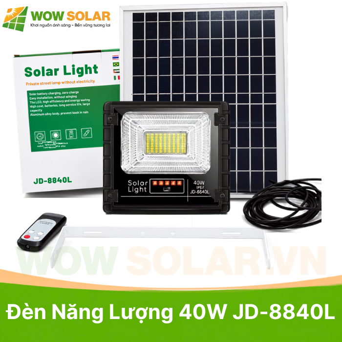 Đèn pha LED năng lượng mặt trời JD-8840L 40W