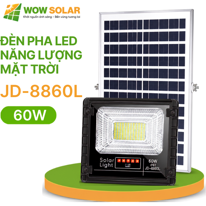 Đèn pha LED năng lượng mặt trời JD-8860L 60W